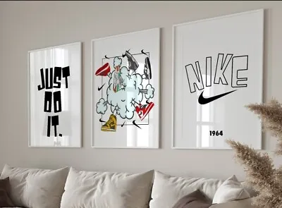 Set Of 3 Nike Shoes Art Pieces Canvas Wall Art Home Decor • $384.99