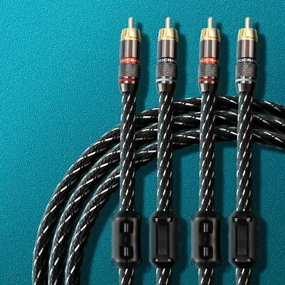 Pair OFC Shielded HiFi RCA Audio Cable Gold Plated RCA Signal Interconnect Cord • $10.20