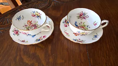 Vintage Hammersley Bone China 2x Fluted Tea Cup And Saucer 2991 • £10