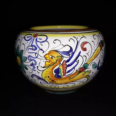 Vtg Labor Deruta Raffaellesco Dragon Italian Majolica Cachepot Bowl Planter • $54.95