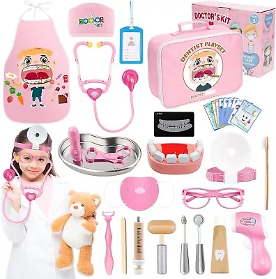 Kids Doctor Set Nurse Dentist Kit Doctor’s Dress Up Costume Pretend Play Toys • £13.99