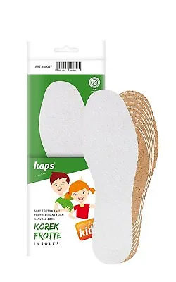£7.99 • Buy Shoe Insoles For Kids Children Made Of Terry Cloth And Cork, Cut Your Size