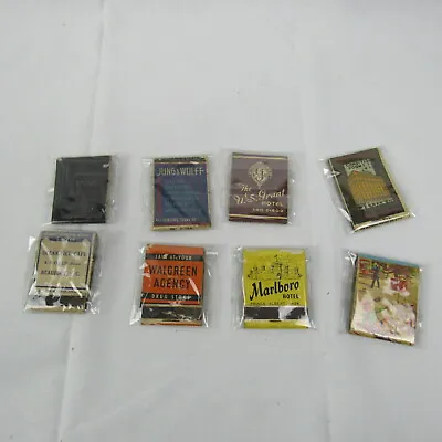 Match Books Lot Of 8 Vintage Back And Front Strike Collectible Advertisement • $16