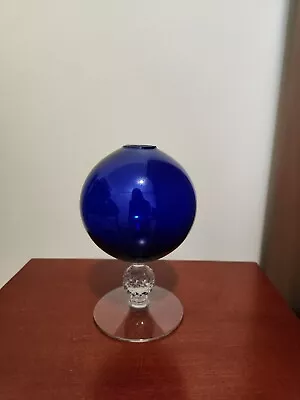 1940s Morgantown Kimball Ivy Ball Vase Cobalt Blue Glass Golf Ball • $40