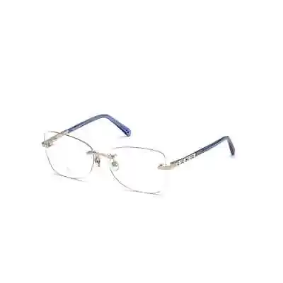 Swarovski SK 5394 016 Blue Rimless Metal Optical Eyeglasses Frame 55-15-140 RX • $131.60