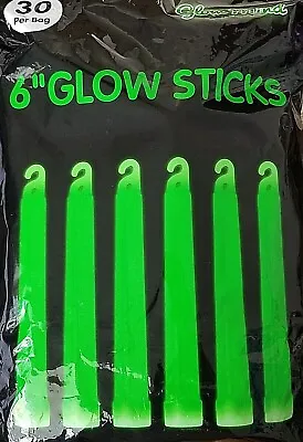30 PC 6  GLOW STICKS SAFETY LIGHT STICK 12 HR. + NON-TOXIC Great For Halloween. • $24.95