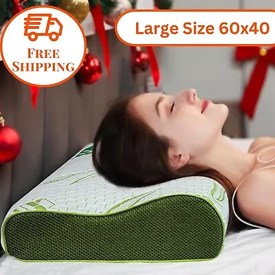 Premium Skyome Orthopedic Bamboo Memory Foam Pillow - Neck Back Head Support • £18.50