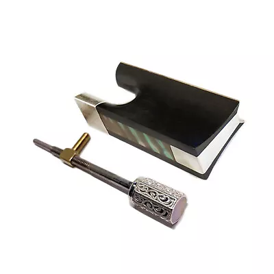 4/4 Silver Parts Ebony Frog W/ Screw Button Fit Violin Bow Abalone Without Eye • $52.25