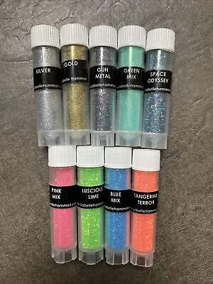 9 X Calgel Izabelle Hammon Nail Art Glitter Bundle 6g Refills Mostly Full • £20.99