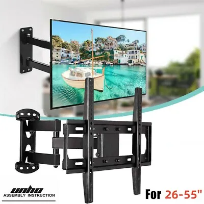 Upgraded Full Motion Swing Arm Long Extension Wall Mount TV Bracket For 26-55  • $33.92