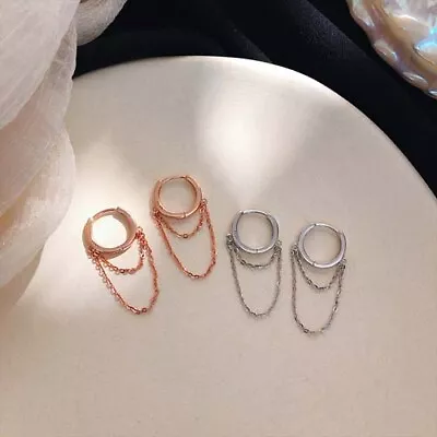$7.99 • Buy Hoop Earrings Huggie Ring Sleeper Pair Huggie Round Jewellery Women Gold Silver