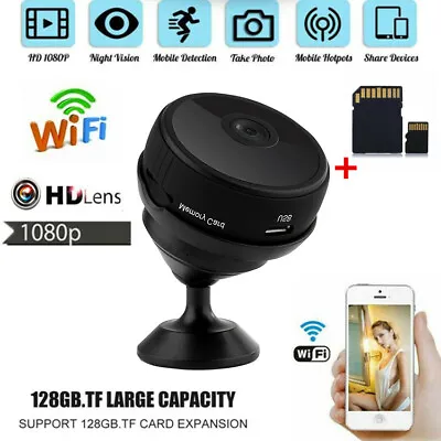 Mini WiFi Camera HD 1080P Wireless WebCam Security Camera Night Vision OutdoorHU • £50.52