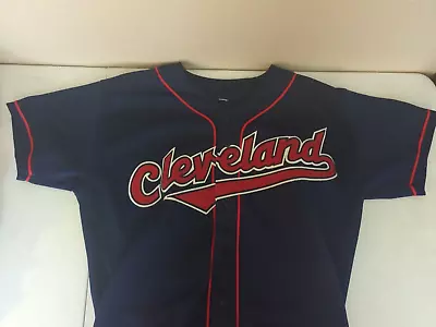 Vintage Russell  Chief Wahoo  Cleveland Indians MLB Baseball Jersey Size 48 • $61