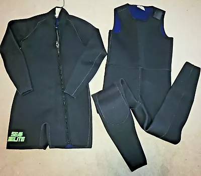 Sea Elite Men's 2 Pc Scuba Dive Wet Suit - 7 Mm - Size Xl - Very Good Used Cond  • $65