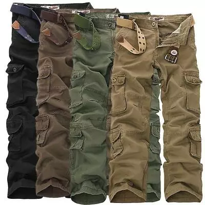 Men's Military Army Cargo Cotton  Casual Multi-pocket Trousers Combat Work Pants • $41.79