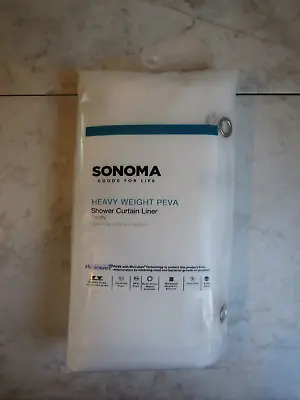 $6.99 • Buy NIB Sonoma Goods For Life Heavy Weight Peva Shower Curtain Frosty Liner W/Metal