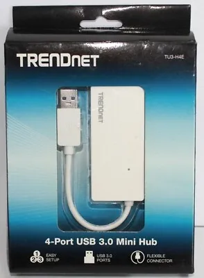 TRENDnet TU3-H4E 4-Port USB 3.0 Mini Hub With Integrated 14cm (5.5 In) USB 3.0 C • $7.99