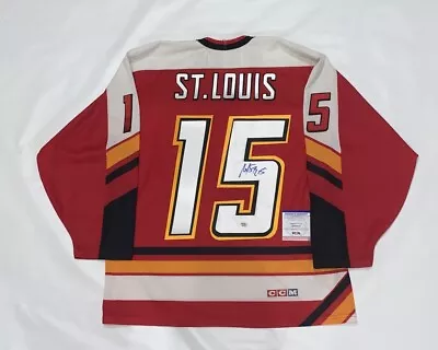 Martin St. Louis Signed Vintage Ccm Calgary Flames #15 Rookie Jersey Psa Coa • $479.99