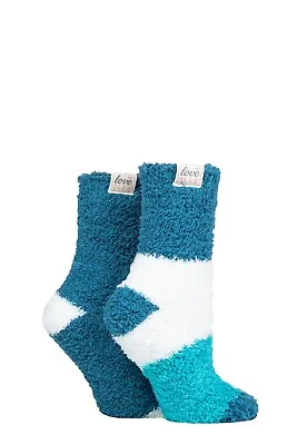 £10.99 • Buy Elle Ladies Fluffy And Cosy Blissful Bed Time Socks - Gift For Her - 2 Pair Pack