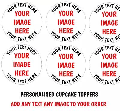 24 Edible Personalised Cupcake Toppers FONDANT Card Cake Fairy Birthdays Pre Cut • £3.75