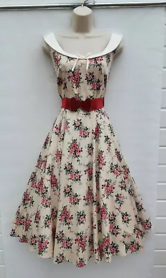 Collectif Maddison Dressswingrockabillyrose50s60s Vintage Looksize 14nwts • £39.99