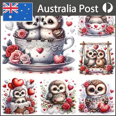 5D DIY Full Round Drill Diamond Painting Heart Flower Owl Kit Home Decoration • $10.19