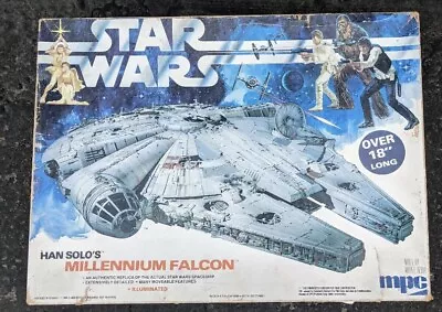 Vintage Han Solo’s Millennium Falcon 18” Model Star Wars MPC 1979 UNASSEMBLED • $160.55