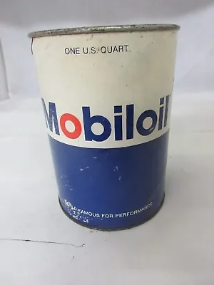 Vintage Advertising  Mobil Cardboard 1 Qt Oil Can  Full  S-741 • $20