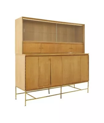 Paul McCobb For Calvin Mid Century Brass Base Credenza With Hutch • $4495