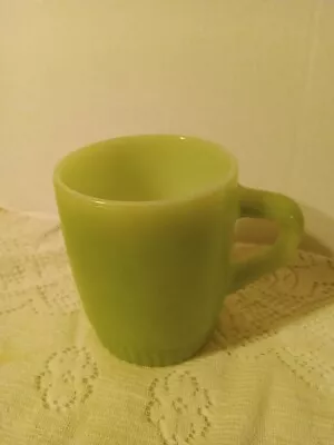 VTG ANCHOR HOCKING Fire-King Ware Light Green 3.5  Coffee MUG Made In USA EUC • $9