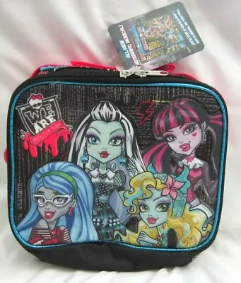 Monsters High 9.5  We Are Monster High Insulated Black Lunchbox Lunch Bag-new! • $49.99