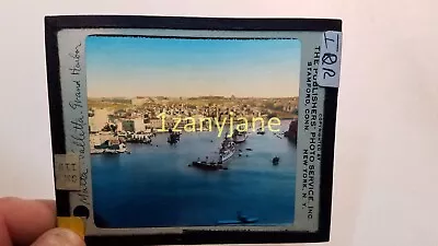 IDR HISTORIC Magic Lantern GLASS Slide MALTA VALLETTA GRAND HARBOR • $16.16