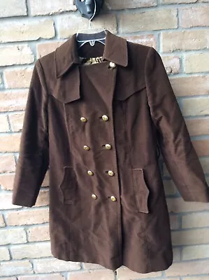 VTG 60s MOD Brown Pea Coat Double Breasted Stroller Union Battlesteins Sz M?  • $249.50