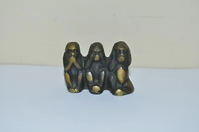 Vintage Mini Brass Three Monkeys Statue Sculpture Figurine France • $42.17