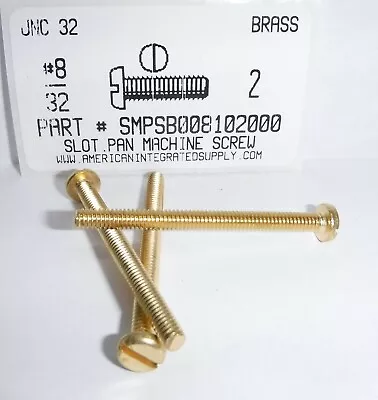 #8-32x2 Pan Head Slotted Machine Screws Solid Brass (10) • $14.45