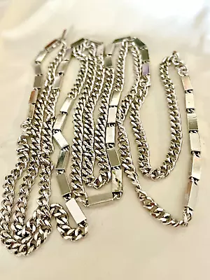 Vintage Monet Silver Tone Metal Necklace With Tag  66  LONG • $2.99