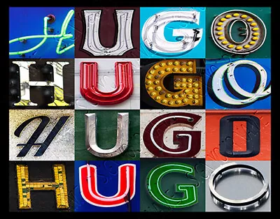 HUGO Name Poster Featuring Photos Of Actual Sign Letters • $16