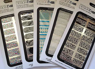 Dashing Diva Design FX Bling Nail Wraps/Appliques For Fingers 16 Designs • £4.99