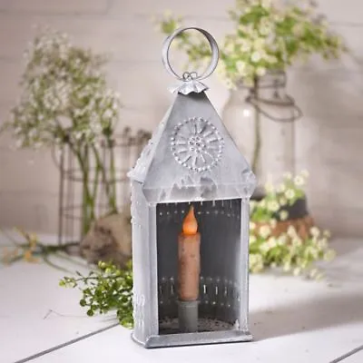 Harbor Lantern In Weathered Zinc With Candlestick • £36.68