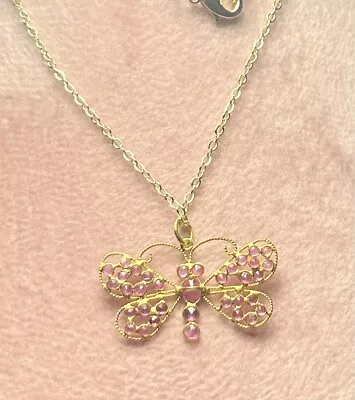 Vintage 18k Gold Ruby Encrusted Puffy Dragonfly Pendant 1.38G • $399