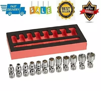 Flex Socket Set Swivel Socket Set Metric 1/4 Inch Drive 6 Point 12 PC • $57.97