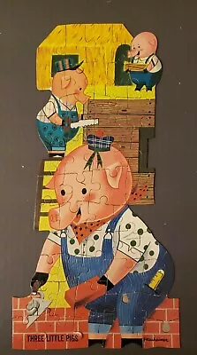 Vintage Three Little Pigs Puzzle~hg Toys~in Tube Jigsaw Puzzle • $19.99