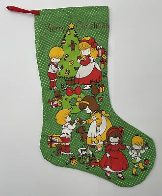 Vintage 70's Joan Walsh Anglund Christmas Stocking Tree Children Gifts Cats Dogs • $10.99