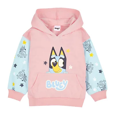 Bluey Girls Hoodie Cotton Hooded Jumper For Girls Official Bluey Clothing • £14.95