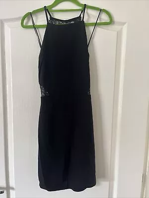 Ladies Miss Selfridge Black Open Back Short Sleeveless Dress Size 10 • $4.97