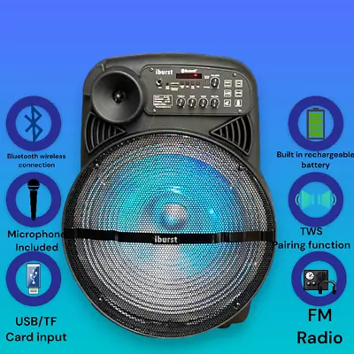 15  5000W Portable Bluetooth Speaker Sound System DJ Party PA Remote FM USB LED • $99.99