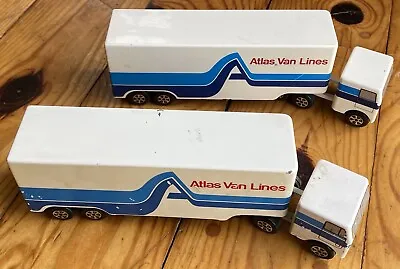 Vintage MAR TAR & RALSTOY Atlas Van Lines Moving Metal Toy Semi Trailer Trucks! • $9.95