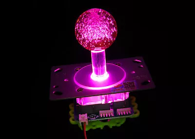 LED Illuminated Arcade Joystick 2-4-8-way With Pink LED Ball Top • $21.95