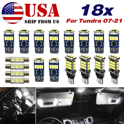 18pc LED Light Kit For Toyota Tundra 14-2021 Interior License Reverse Dome Cabin • $20.99