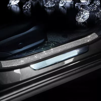 Car Door Sill Scuff Cover Scratch Protector Sticker Bling Rhinestone Accessories • $20.35